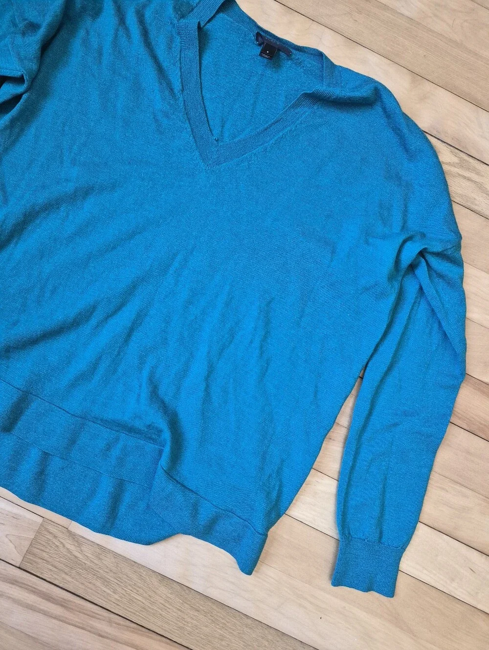 Men's Teal V-Neck Sweater